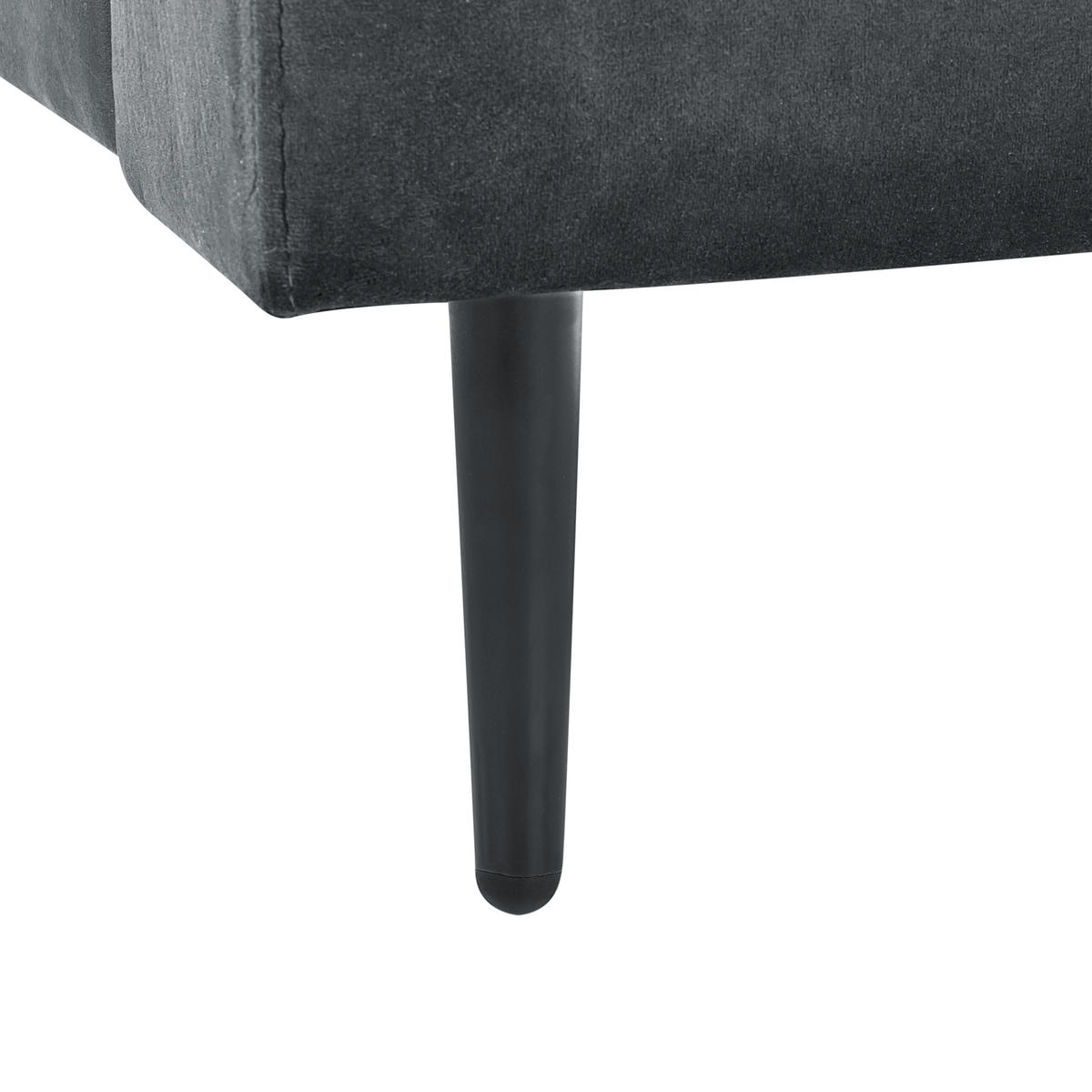 CHAISELONGUE Samtstoff grau/schwarz Gueret - Schwarz/Grau, Textil (88/73/165cm) - Beliani
