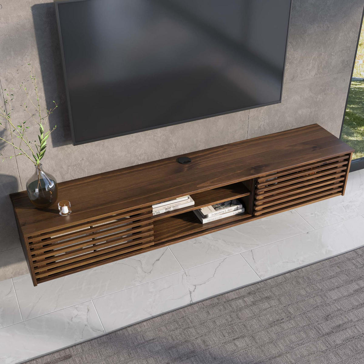 LOWBOARD RIAN Kastanie - Kastanienfarben, Holz (175/30/34cm) - IDIMEX