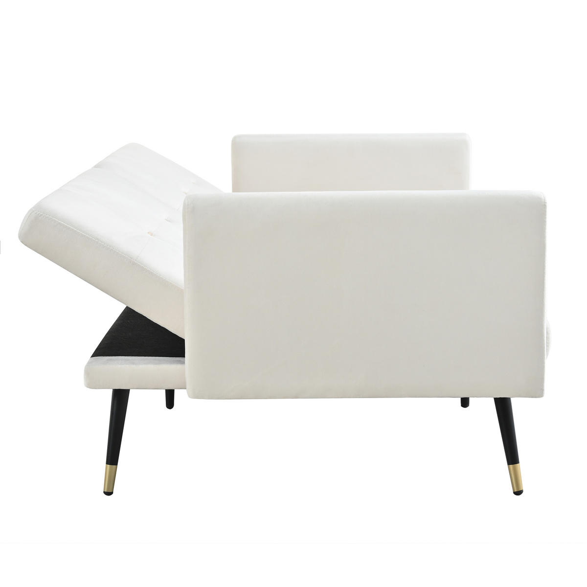SCHLAFSOFA DE-34676 2-in-1 mit verstellbarer Lehne Beige - Beige, Metall (89/70/164cm) - ComfortXL