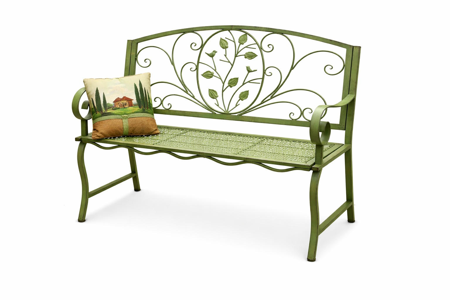 GARTENBANK 2-Sitzer Metall Grün 110/58/100 cm - Grün, Metall (110/100/58cm) - DanDiBo