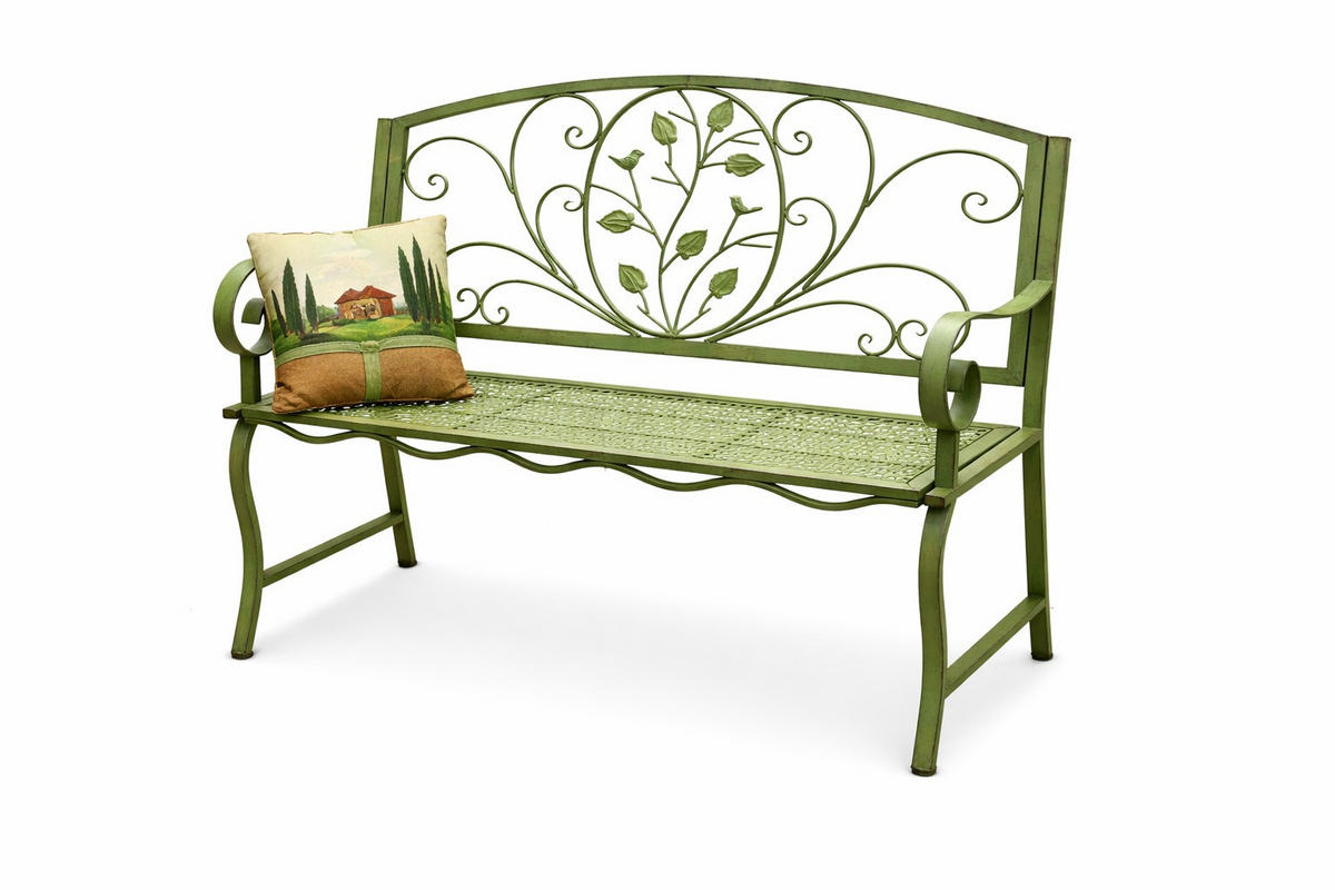 GARTENBANK 2-Sitzer Metall Grün 110/58/100 cm - Grün, Metall (110/100/58cm) - DanDiBo