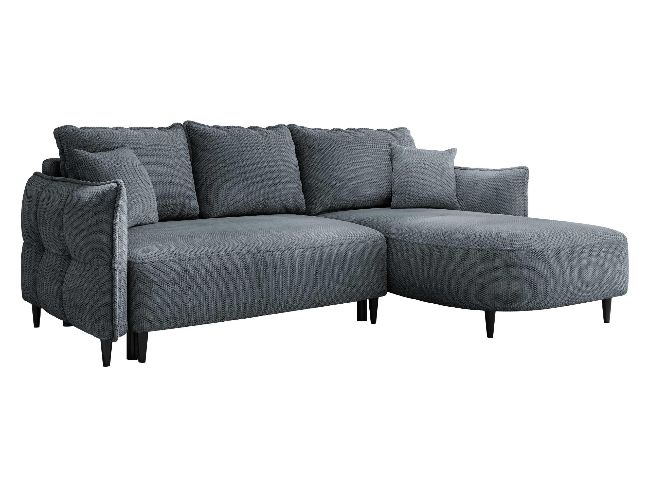 ECKSOFA Sycylia, Seite: Rechts - Dunkelgrau/Schwarz, Holz/Textil (244/165cm) - MIRJAN24