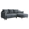 ECKSOFA Sycylia, Seite: Rechts - Dunkelgrau/Schwarz, Holz/Textil (244/165cm) - MIRJAN24
