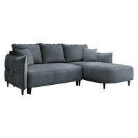 ECKSOFA Sycylia, Seite: Rechts - Dunkelgrau/Schwarz, Holz/Textil (244/165cm) - MIRJAN24