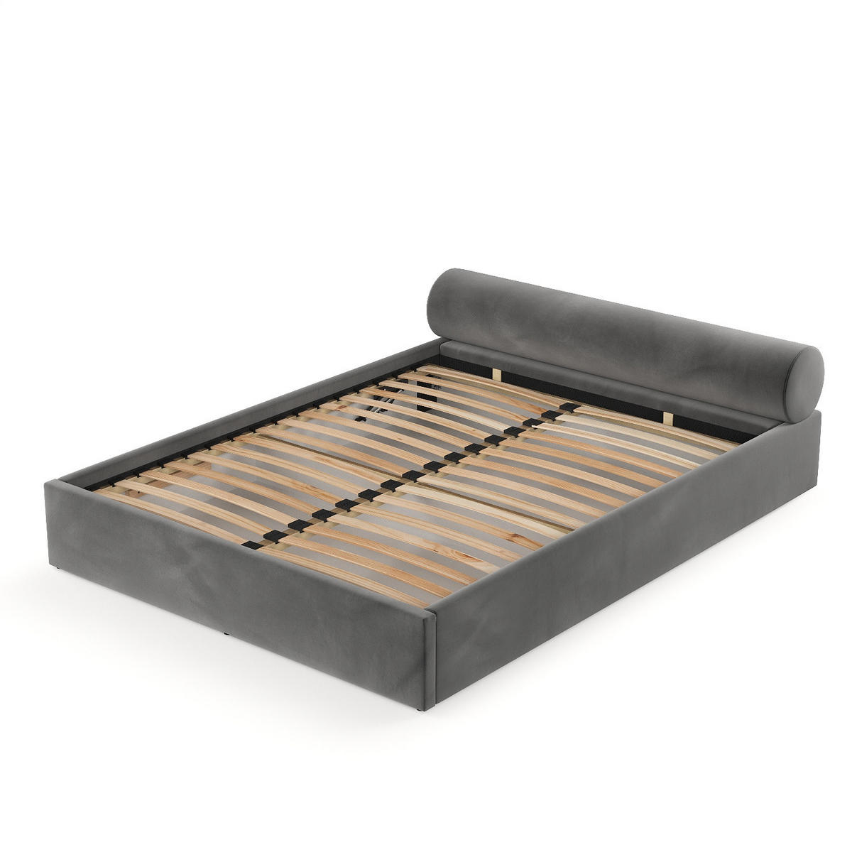 POLSTERBETT Solvo mit Stauraum 160/200 cm Stahl im Kronos Stoff - Schwarz/Naturfarben, Holz/Holzwerkstoff (160/200cm) - AltaBeds