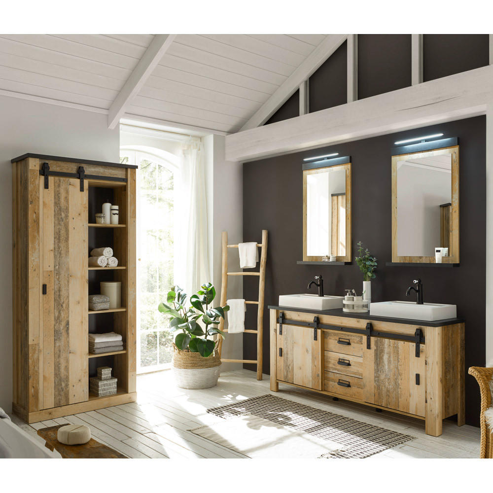 BADMÖBEL-SET 4-TLG. Shelton-61 - Braun, Holzwerkstoff (277/210/43cm) - Lomado