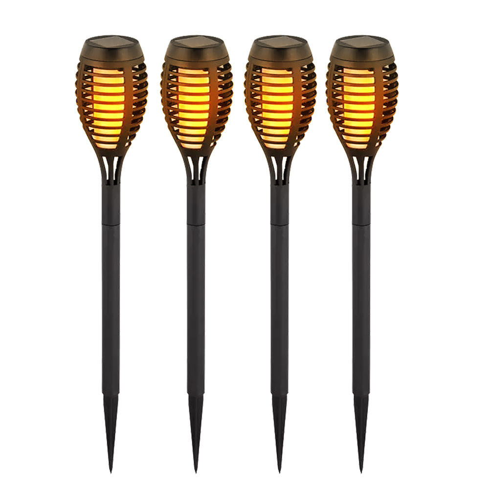 LED AUSSENLEUCHTE Metall Schwarz 4er Set - Schwarz, Kunststoff (7.5/7.5/50cm)