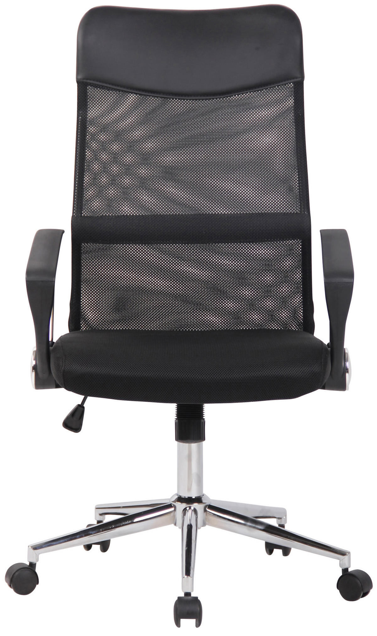 DREHSTUHL Microfaser schwarz - Chromfarben/Schwarz, Kunststoff/Textil (60/108/64cm) - CLP