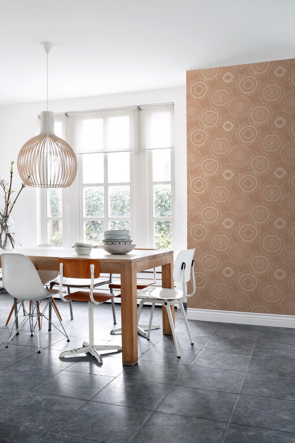 TAPETE Blumen 50 x 900 cm - Terracotta, Papier (50/900cm) - ESTAhome