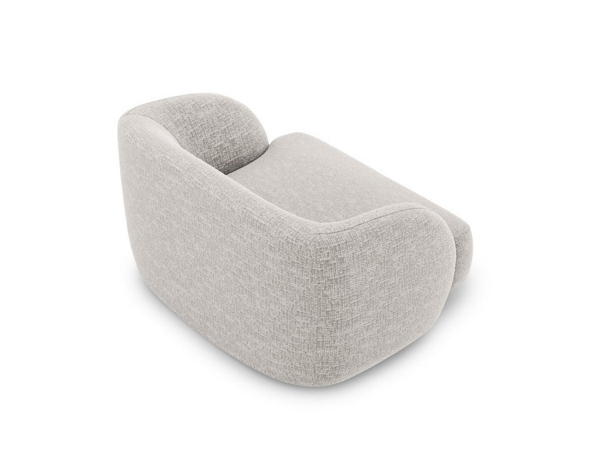SESSEL Miley aus Chenille-Stoff hellgrau - Hellgrau, Textil (90/70/103cm) - Micadoni