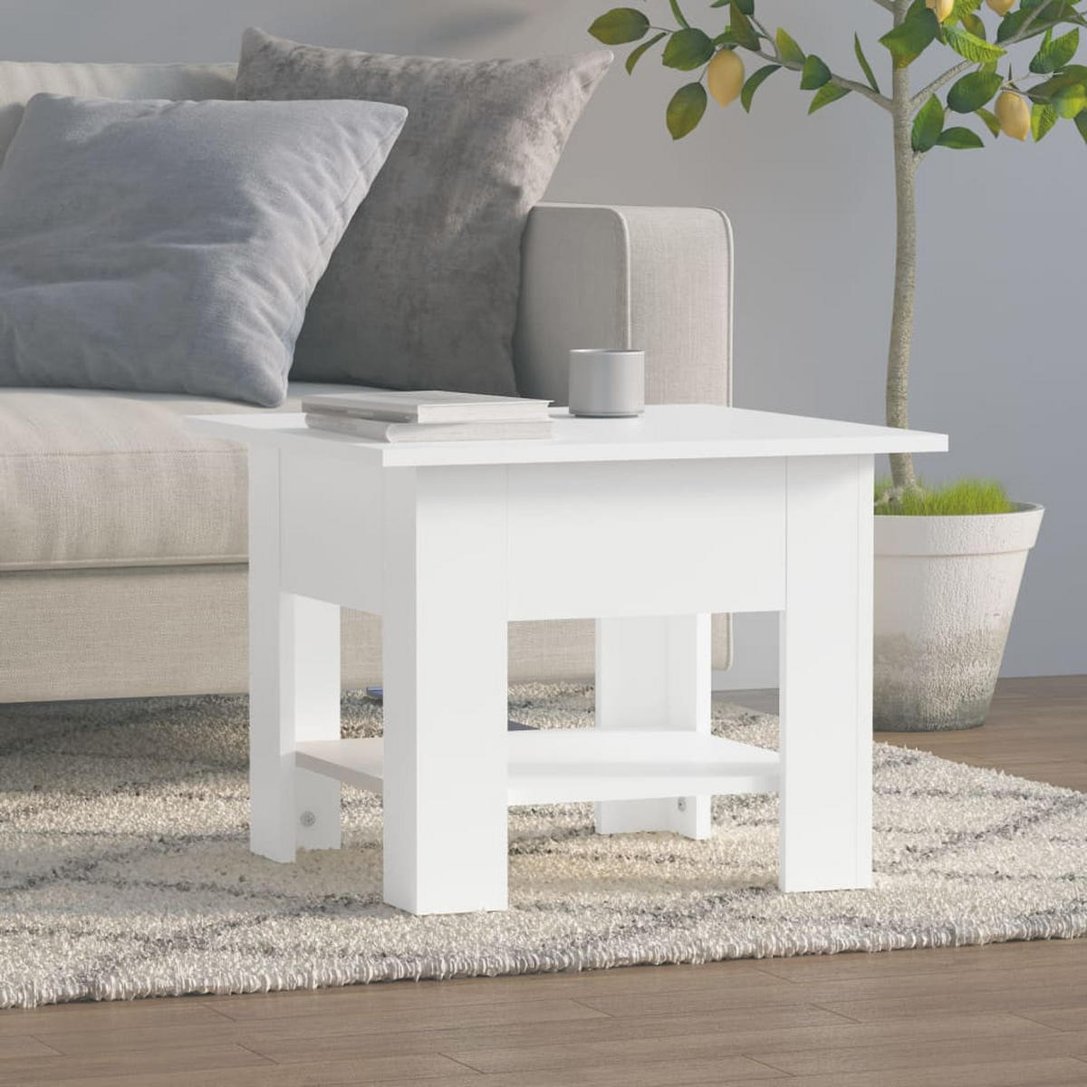 COUCHTISCH Weiß 55x55x42 cm Holzwerkstoff - Weiß, Holzwerkstoff (55/55/42cm) - furnicato