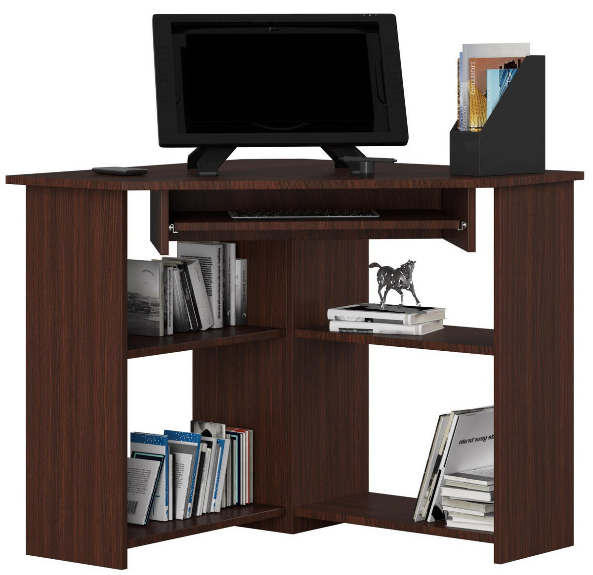 SCHREIBTISCH Dunkelbraun 74/80/80 - Dunkelbraun, Holzwerkstoff (80/80/74cm) - RAUMHIRSCH FURNITURE