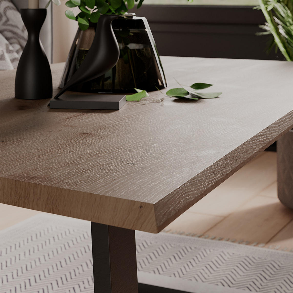 COUCHTISCH Yan Artisan 100 x 60 cm - Hellgrau, Holzwerkstoff (60/100/40cm) - Vicco