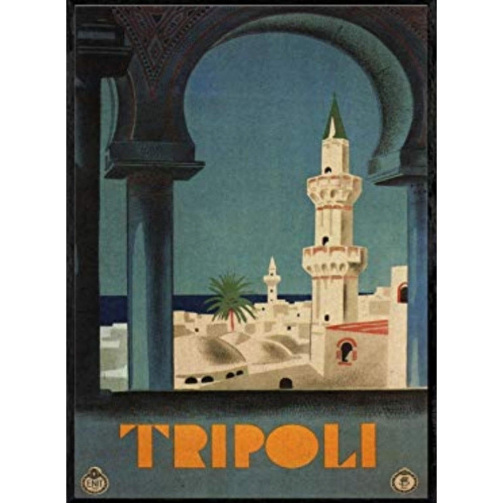 POSTER Frankreich & Italien Tripoli A4 Rahmenlos - Klar, Papier (29.7/5/21cm) - Nacnic
