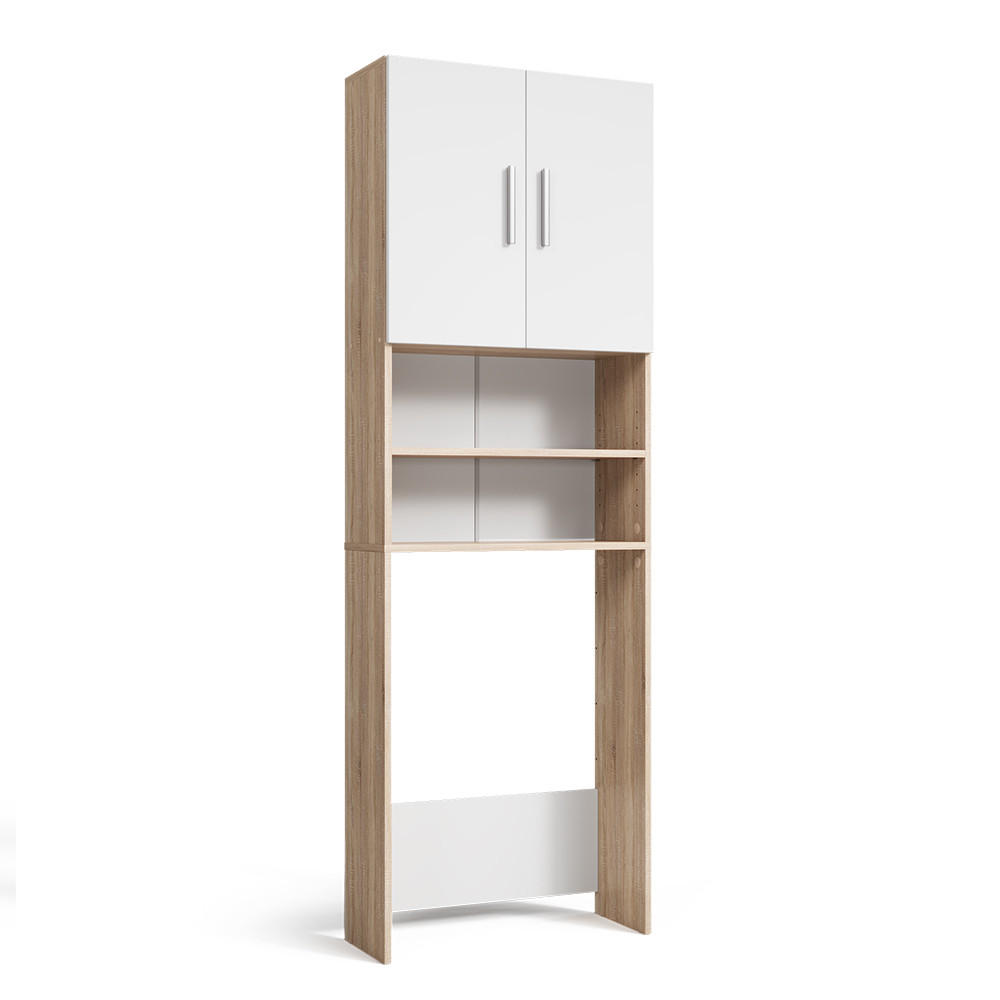 WASCHMASCHINENSCHRANK Weiß/Sonoma 64 x 190 cm - Weiß/Sonoma Eiche, Holzwerkstoff (64/190/26cm) - Vicco