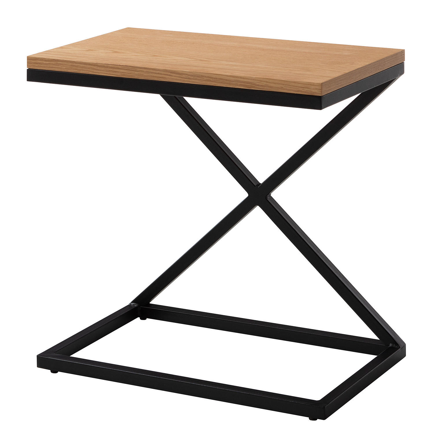 BEISTELLTISCH - Eiche / Schwarz - Eichefarben/Schwarz, Holzwerkstoff/Metall (30/50/50cm) - home24