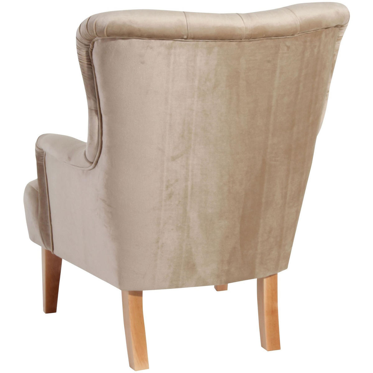 SESSEL Kaiya Bezug Samtvelours Buche natur / sand - Gelb, Kunststoff (71/97/82cm) - 58aufmkessel