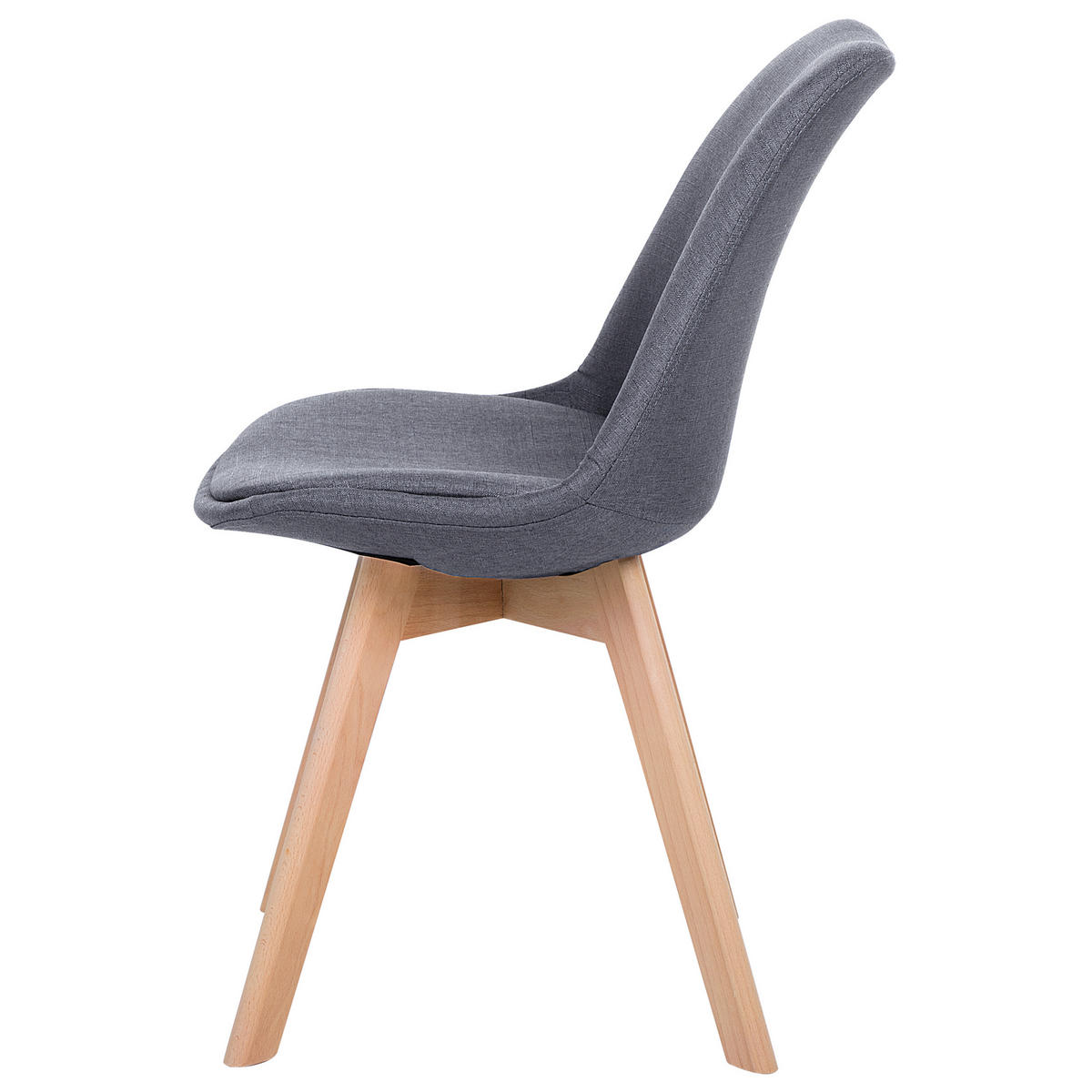 ESSZIMMERSTUHL 2er-Set Polsterbezug Grau Dakota - Grau, Holz/Textil (47/84/43cm) - Beliani
