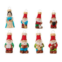 CHRISTBAUMSCHMUCK Schneewittchen Mini-Set Mehrfarbig 5cm (Glas / 8 Stk.) - Multicolor, Glas (2/4/2cm) - Krebs Glas Lauscha