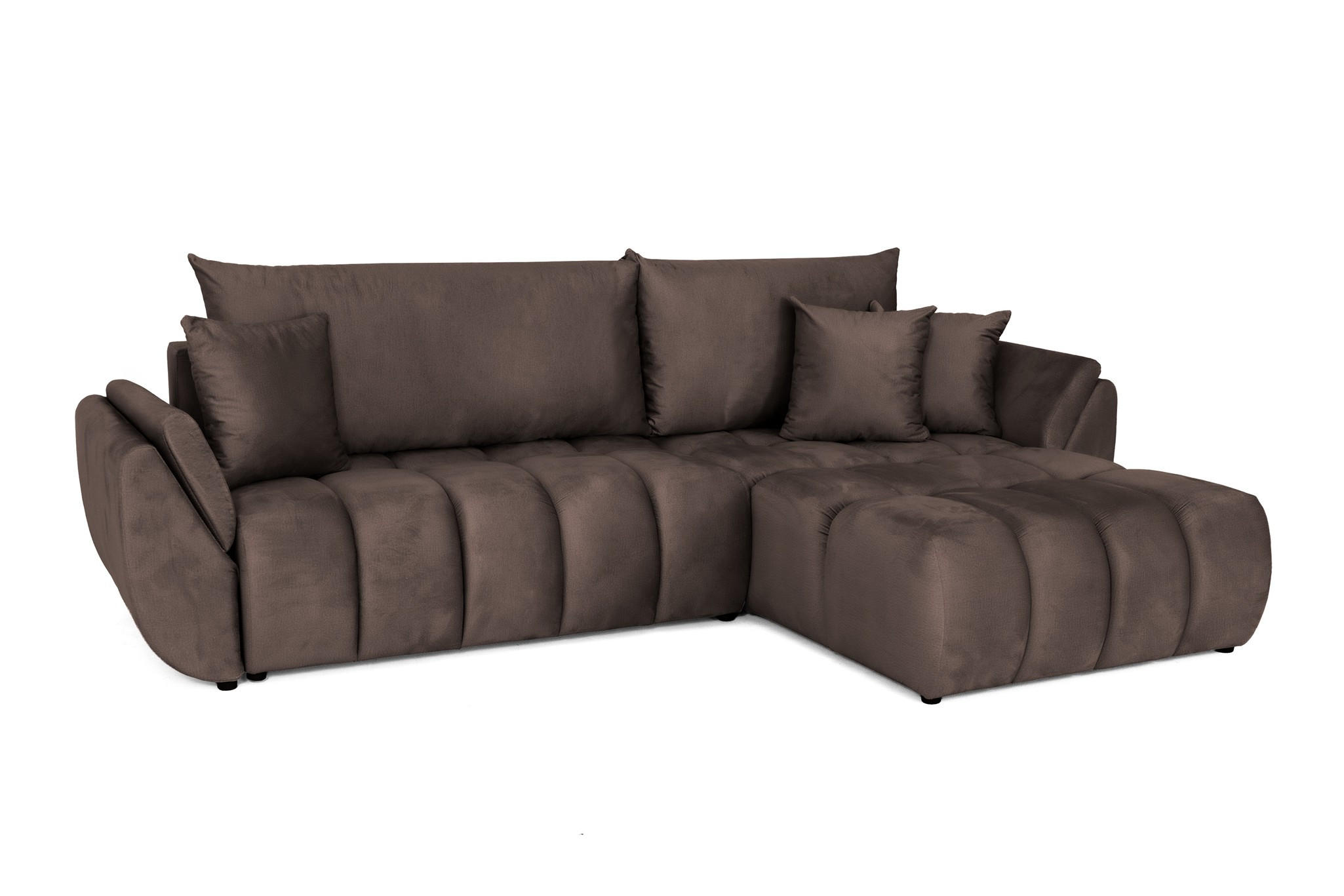 ECKSOFA Collin Mit Schlaffunktion - Braun, Holzwerkstoff/Textil (185/280cm) - Fun Möbel