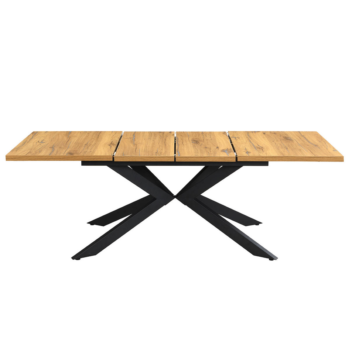 AUSZIEHTISCH MALTEK 140-220/90/76 cm - Schwarz/Braun, Metall (90/140/76cm) - DUBI Möbel