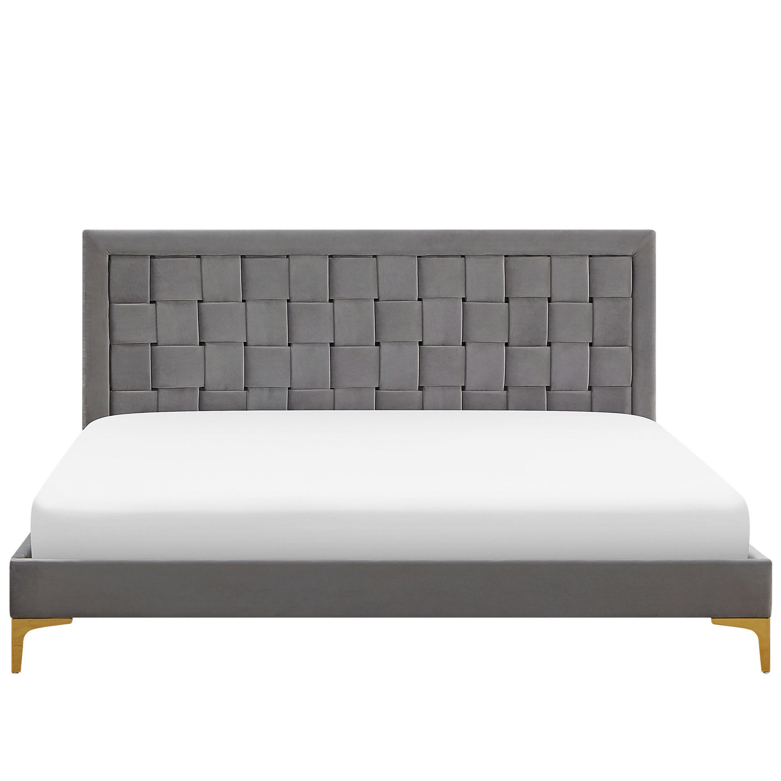 DOPPELBETT 180/200cm Grau Limoux - Grau, Textil (180/200cm) - Beliani