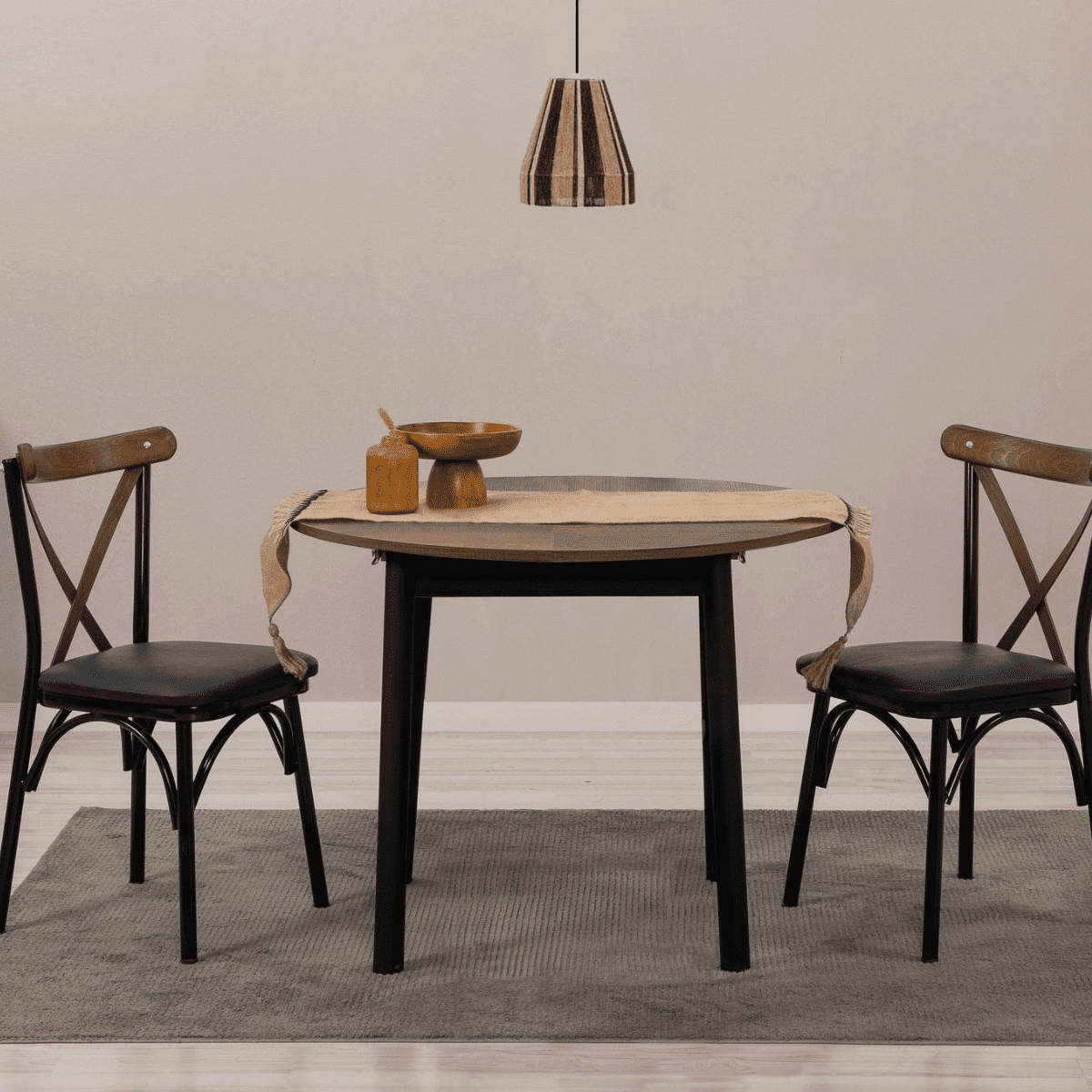 TISCH mit massivholzbeinen - vina 100/100/75 cm - Schwarz, Holzwerkstoff (100/100/75cm) - Calicosy