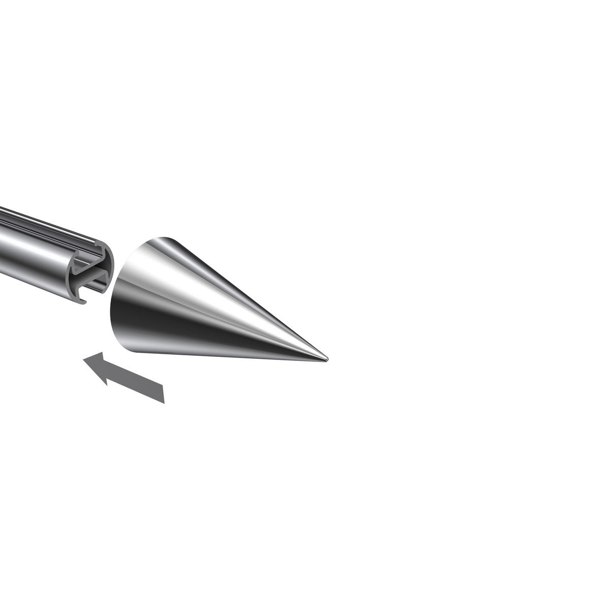 ENDSTÜCKE FÜR GARDINENSTANGEN 20 mm Ø, Savio Chrom, Packung 2 Stück - Chromfarben, Metall (6/3.4/3.4cm) - INTERDECO