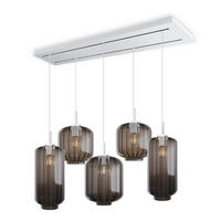 HÄNGELEUCHTE Velo 5-flammig Rauch Ø 18/20/25cm - Anthrazit/Weiß, Glas (25/25/27cm) - s.luce