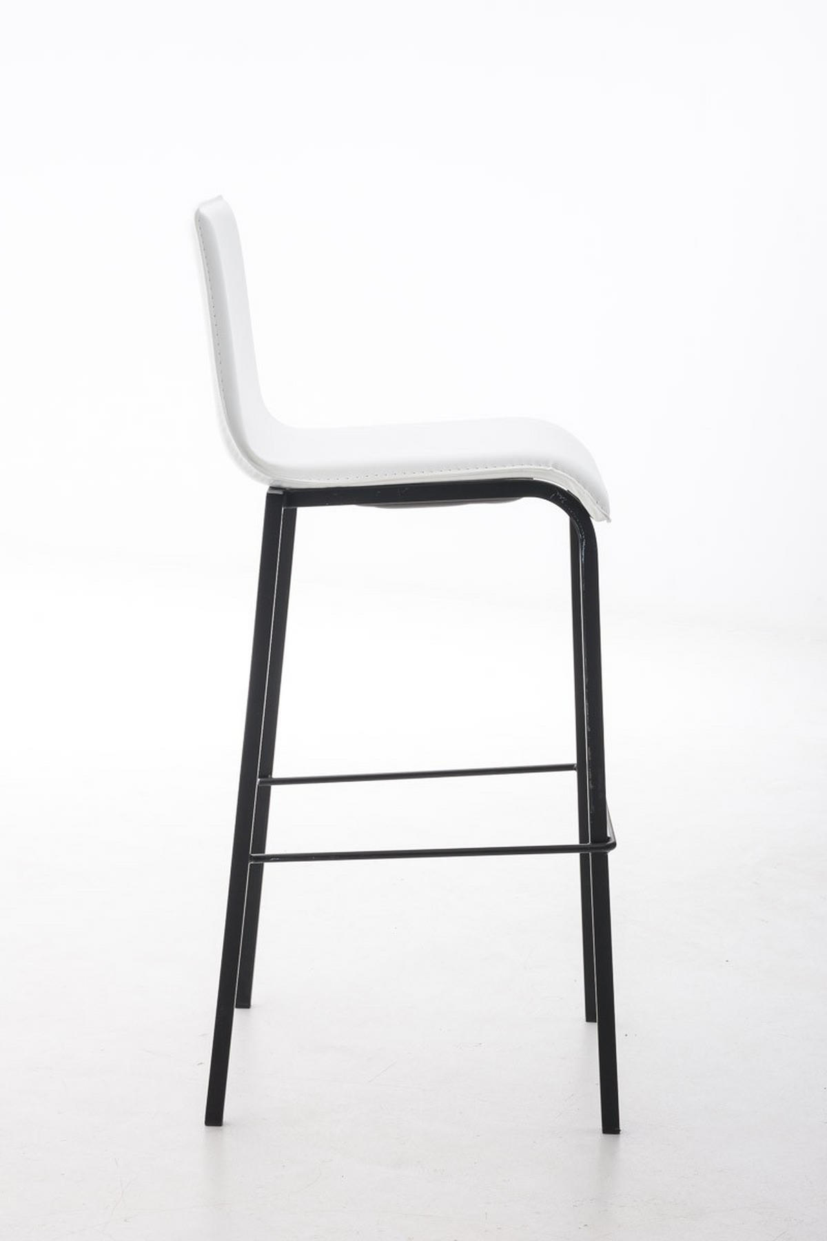 BARHOCKER Avola 103x43x51 cm Weiß - Weiß, Leder (43/103/51cm) - furnicato