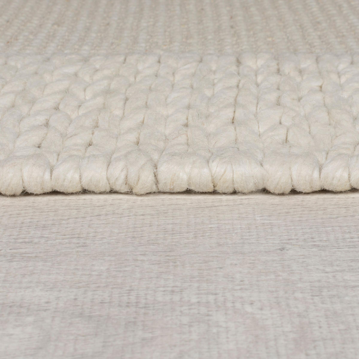 TEPPICH Chunky-Knit-Design, wolle-polyester-mix CALDER, Beige 200x290 cm - Beige, Textil (200/290cm) - KADIMA DESIGN