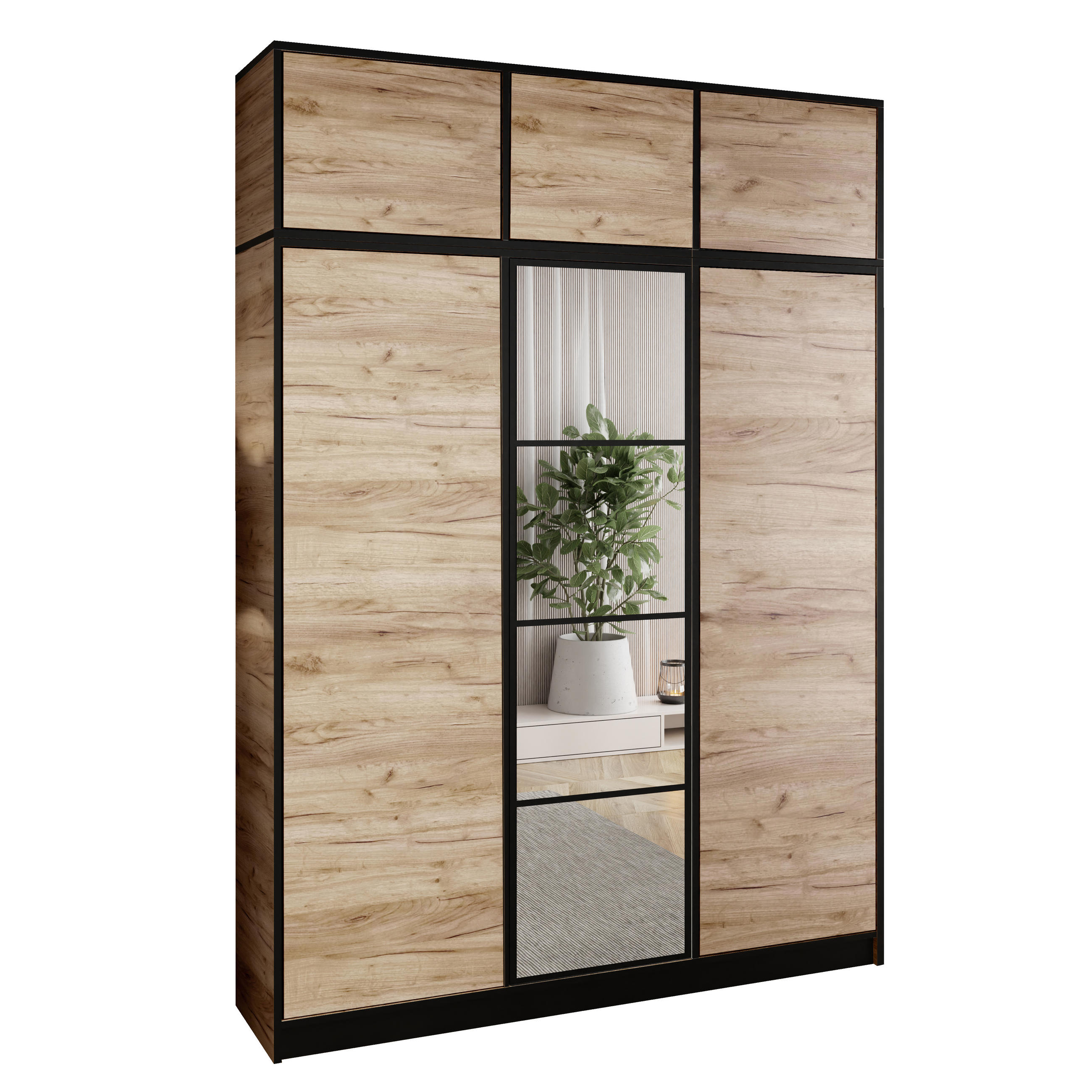 Kier Furniture ŠATNÍ SKŘÍŇ EDEN s nástavbou 3D Dub Craft
