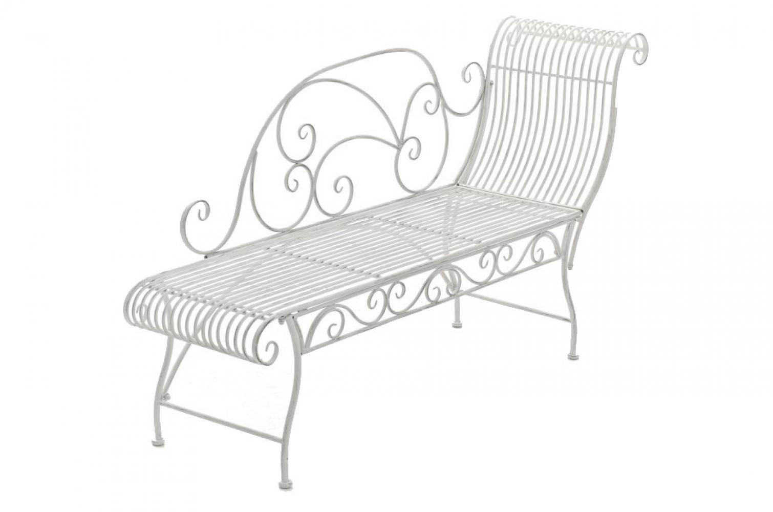 GARTENLIEGE Metall antik weiß - Weiß, Metall (156/78/46cm) - CLP