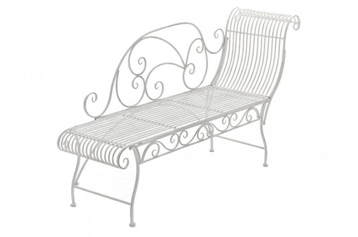 GARTENLIEGE Metall antik weiß - Weiß, Metall (156/78/46cm) - CLP