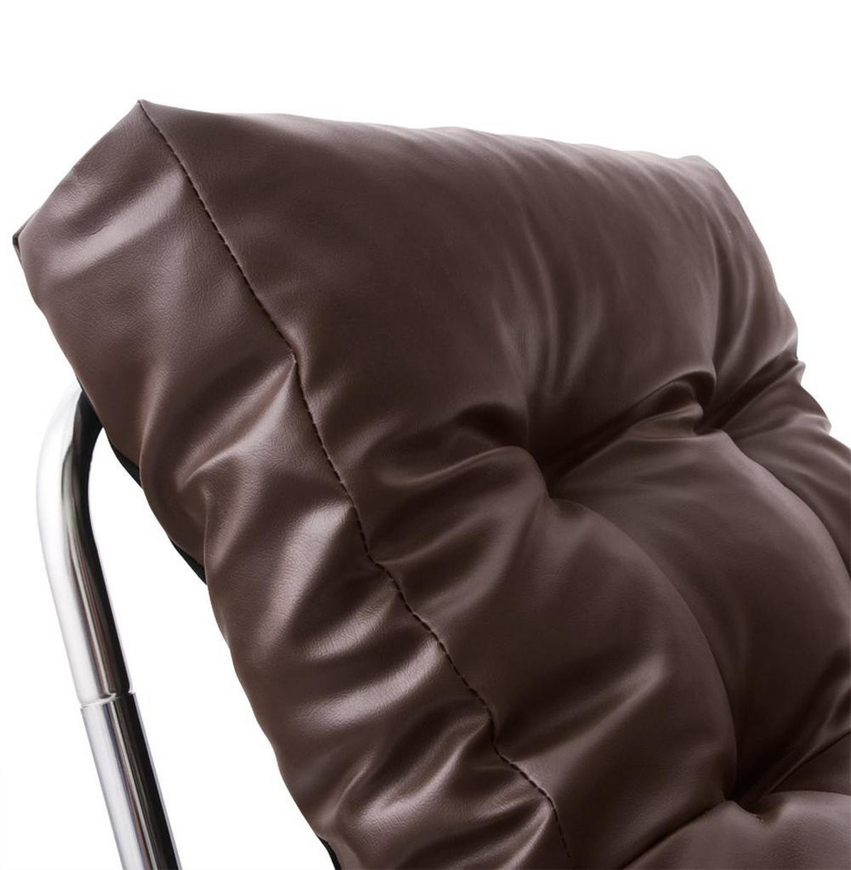 CLUBSESSEL mit Chromkufen im Retro-Stil, modular verbindbar, Braun 73x60x76 cm - Silberfarben/Braun, Textil/Metall (60/76/71cm) - KADIMA DESIGN