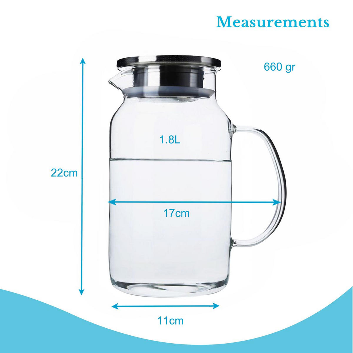 KARAFFE - Transparent, Glas (1.8L) - Intirilife