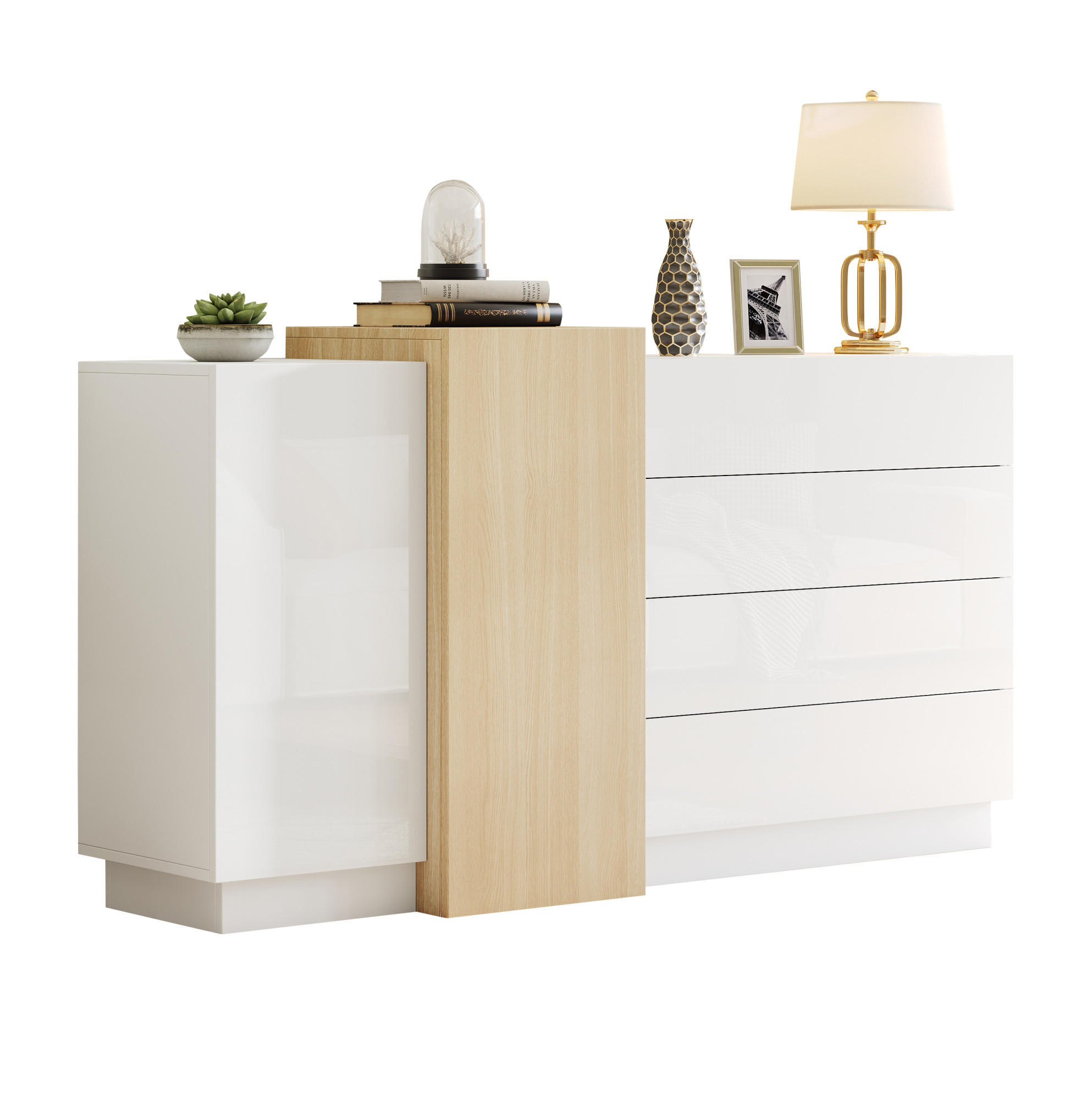 Ivmeu Sideboard Weiß 140x76.5x35 cm