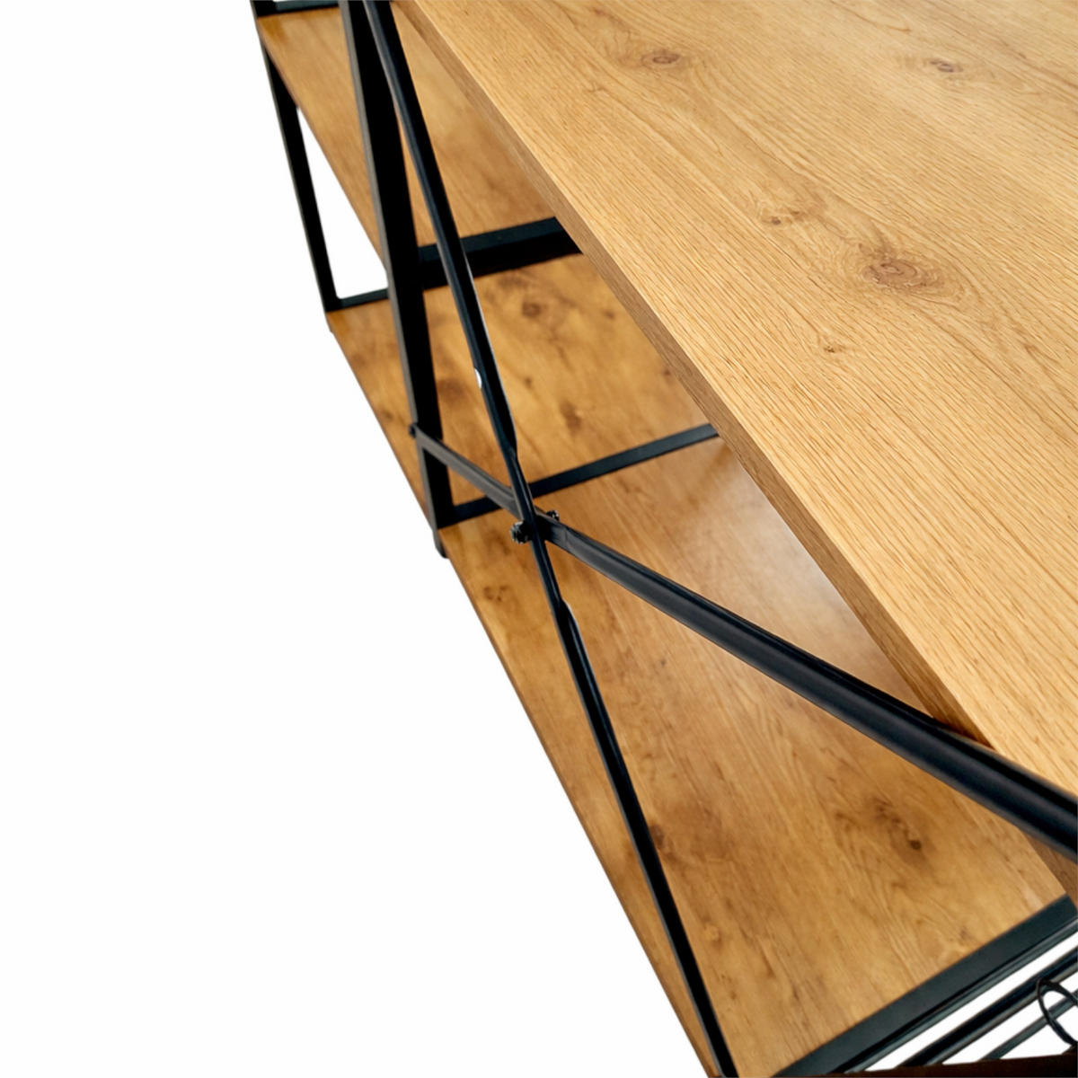 KÜCHENREGAL Holzoptik Metall Eichefarben Schwarz Küchenorganizer 84x90x40 cm - Eichefarben/Schwarz, Holzwerkstoff/Metall (90/84/40cm) - Begryf
