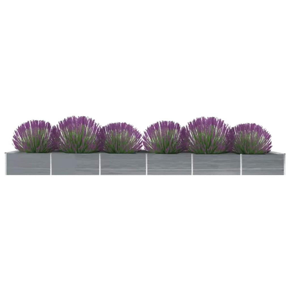 HOCHBEET 600/80/45 cm, aus Verzinkter Stahl, Grau - Grau, Metall (80/45/600cm) - vidaXL