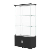 VITRINE Glas, 3 Einlegeböden, LED, Schränke, modern, schwarz - Schwarz, Glas (78.51/164/35cm) - EuroLiving