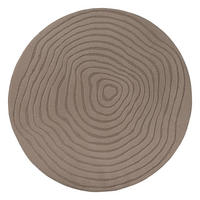 TEPPICH Kurzflor CETINA Gestreift Polypropylen-Polyester Braun 120 x 120 cm - Braun, Textil (120/120cm) - KADIMA DESIGN