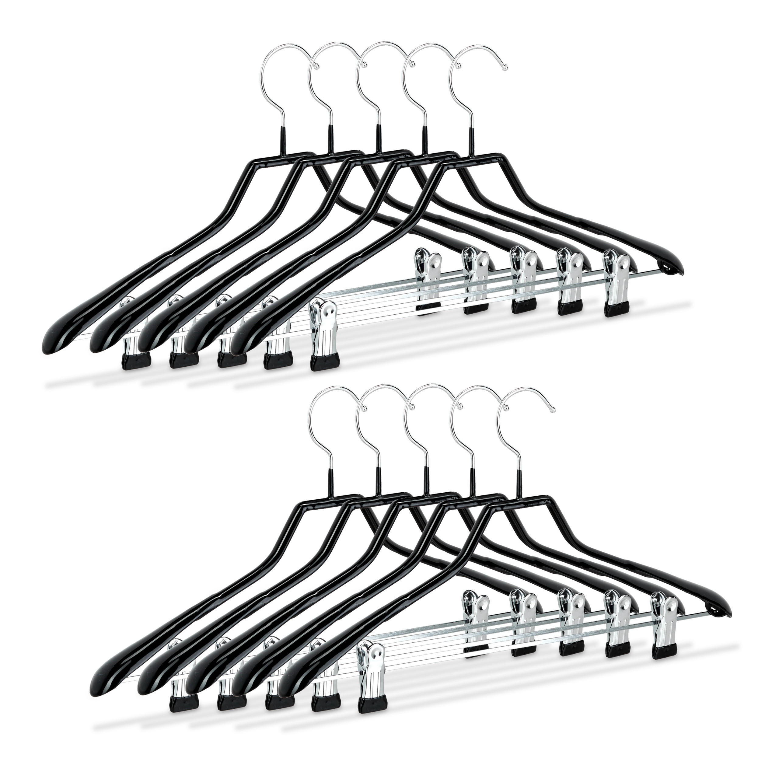 KLÄDGALGE Svart silver 10-pack 3/22.5/42 cm