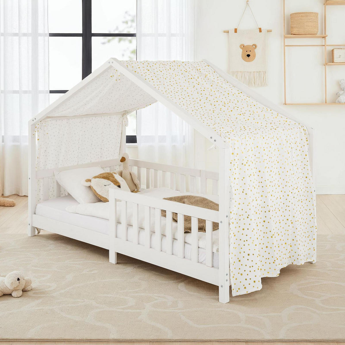 HAUSBETT- HIMMEL LIAN - Goldfarben/Weiß, Textil - IDIMEX