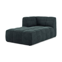 SOFAELEMENT Links Samt Stoff Blau - Petrol/Schwarz, Holzwerkstoff/Kunststoff (101/77/175cm) - Makamii
