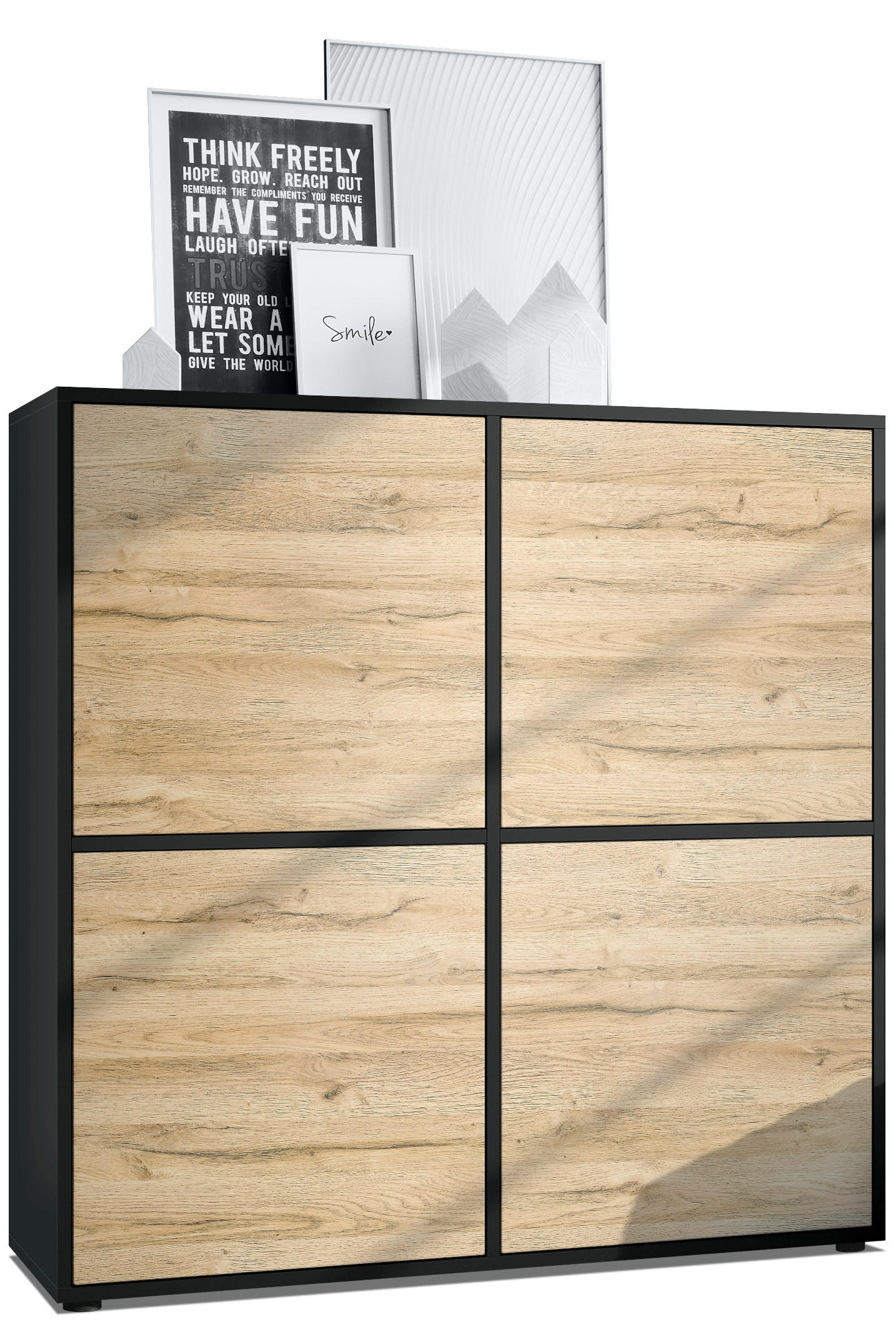 HIGHBOARD Cuba Türen in Eiche Natur - Eichefarben, Holzwerkstoff (104/105.5/35.5cm) - Vladon