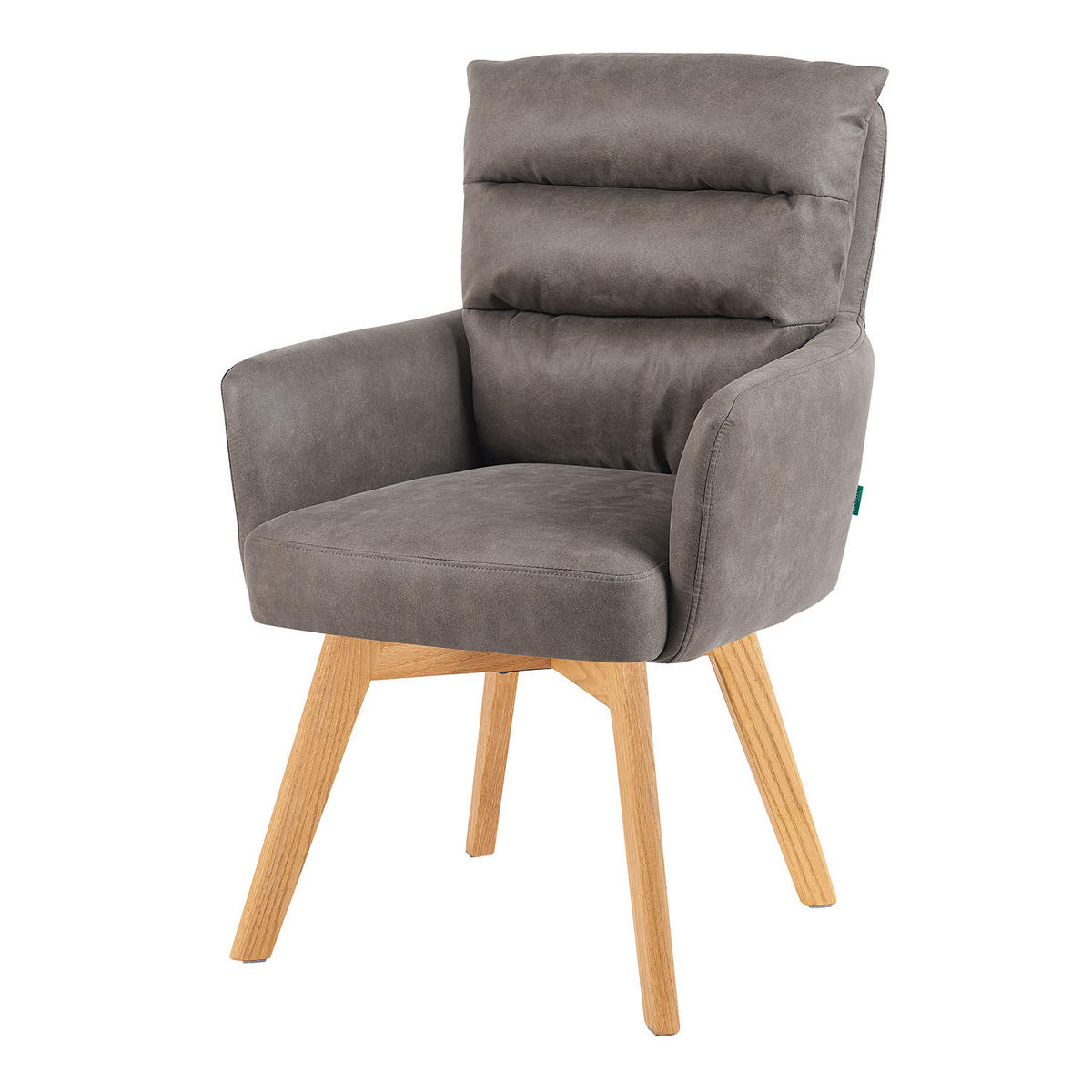 ARMLEHNSTUHL Mika-Joni - Honigeiche/Taupe, Eichenholz/Holz (59/94/66cm) - DUBI Möbel