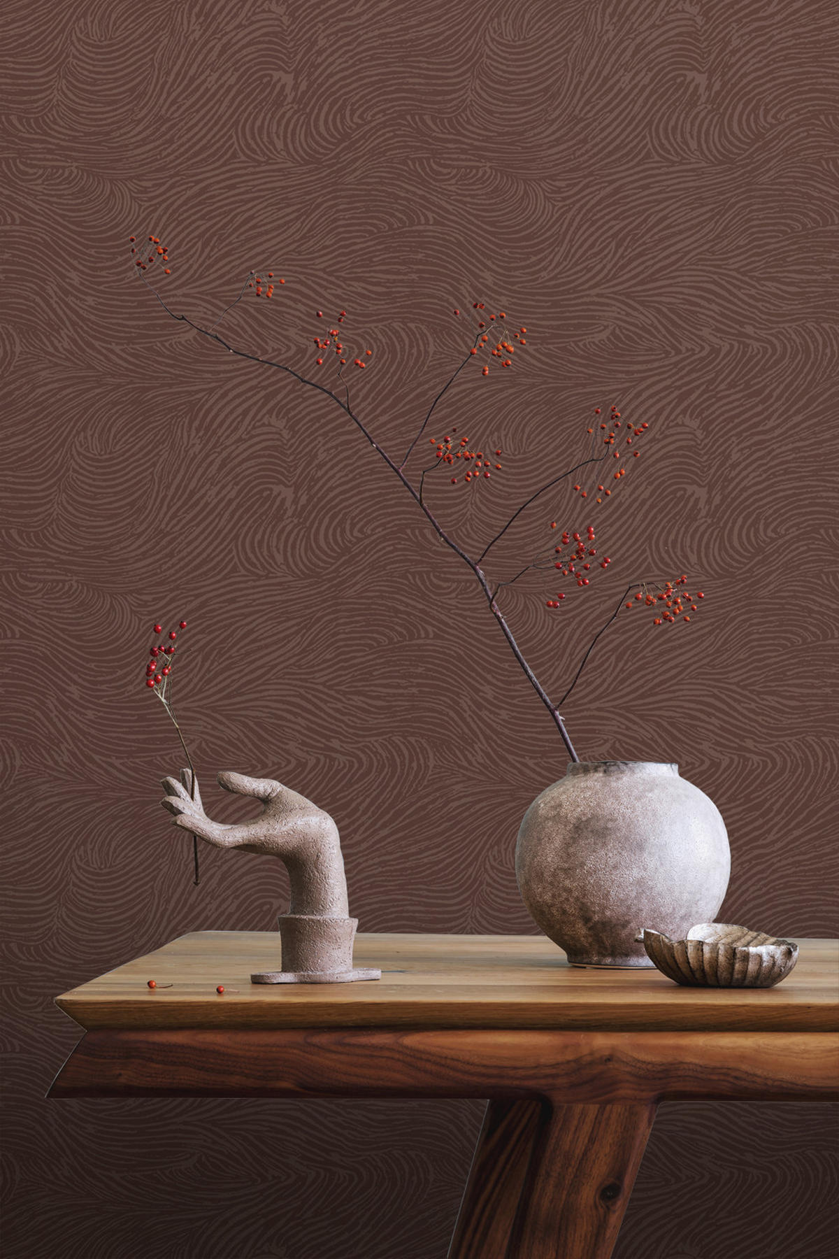 TAPETE 3d Wellenförmige Linien 50 x 900 cm - Lila, Papier (50/900cm) - ESTAhome