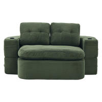 SCHLAFSOFA 2-in-1 Cordstoff Liegefunktion - Smaragdgrün, Textil (165/61/97cm) - Urban Meuble