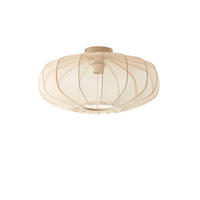 DECKENLEUCHTE Plumalia Braun Ø50/24 cm - Beige, Textil (50/50/24cm) - Light & Living