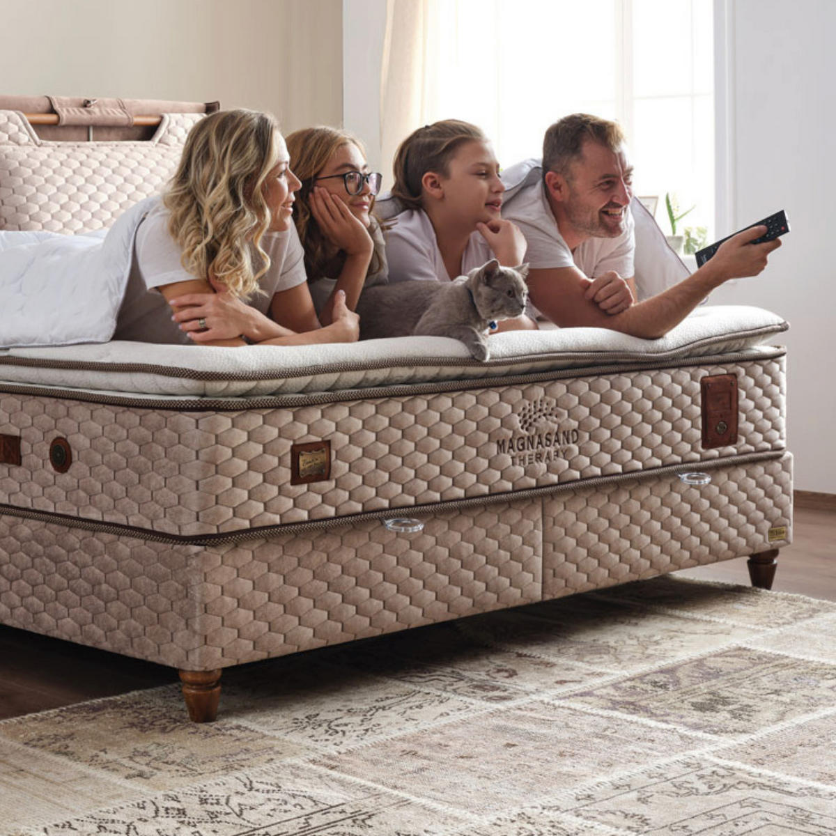 MATRATZE 180x200 Bambi Magnasand H3 Höhe 33 cm - Weiß, Textil (180/200cm)